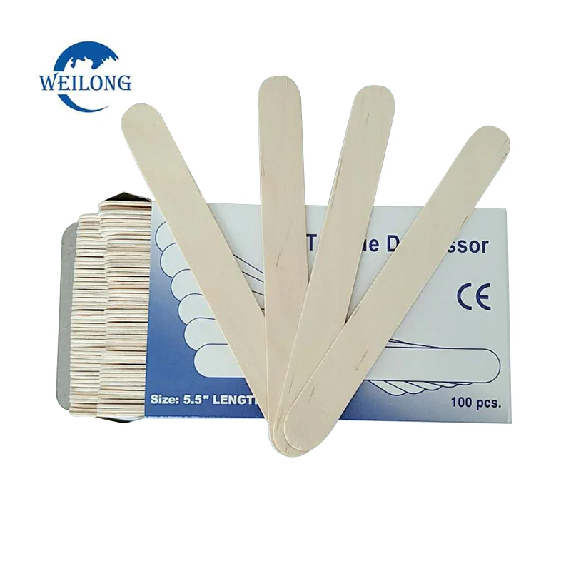 Medical adult sterile sterilized wooden tongue depressor for dental use