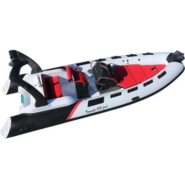 CE 19ft RIB Boat Fishing Boat 580 China with 115hp Outboard Engine Fiberglass RIB Floor 0.9/1.2mm Pvc/orca Hypalon 3-5years 52cm