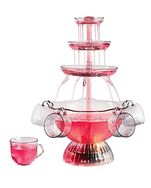 Wedding Party-use Wine Juice Fondue Fountain 3-tier Plastic Wine Fountain