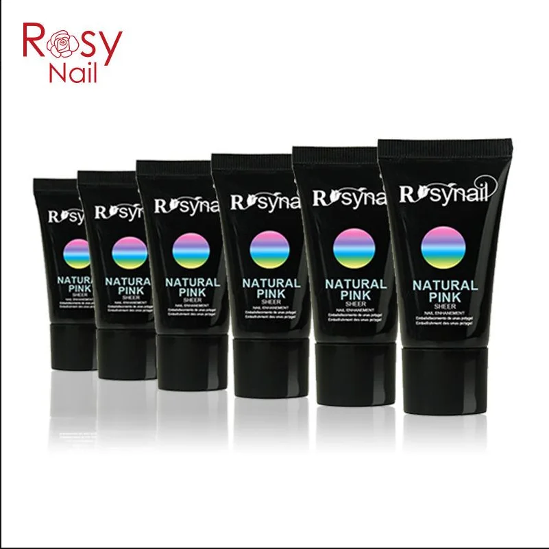 30g Wholesale nail salon professional builder long nail gel 6 basic pink nude clear colors Extensions Acrylic Gel