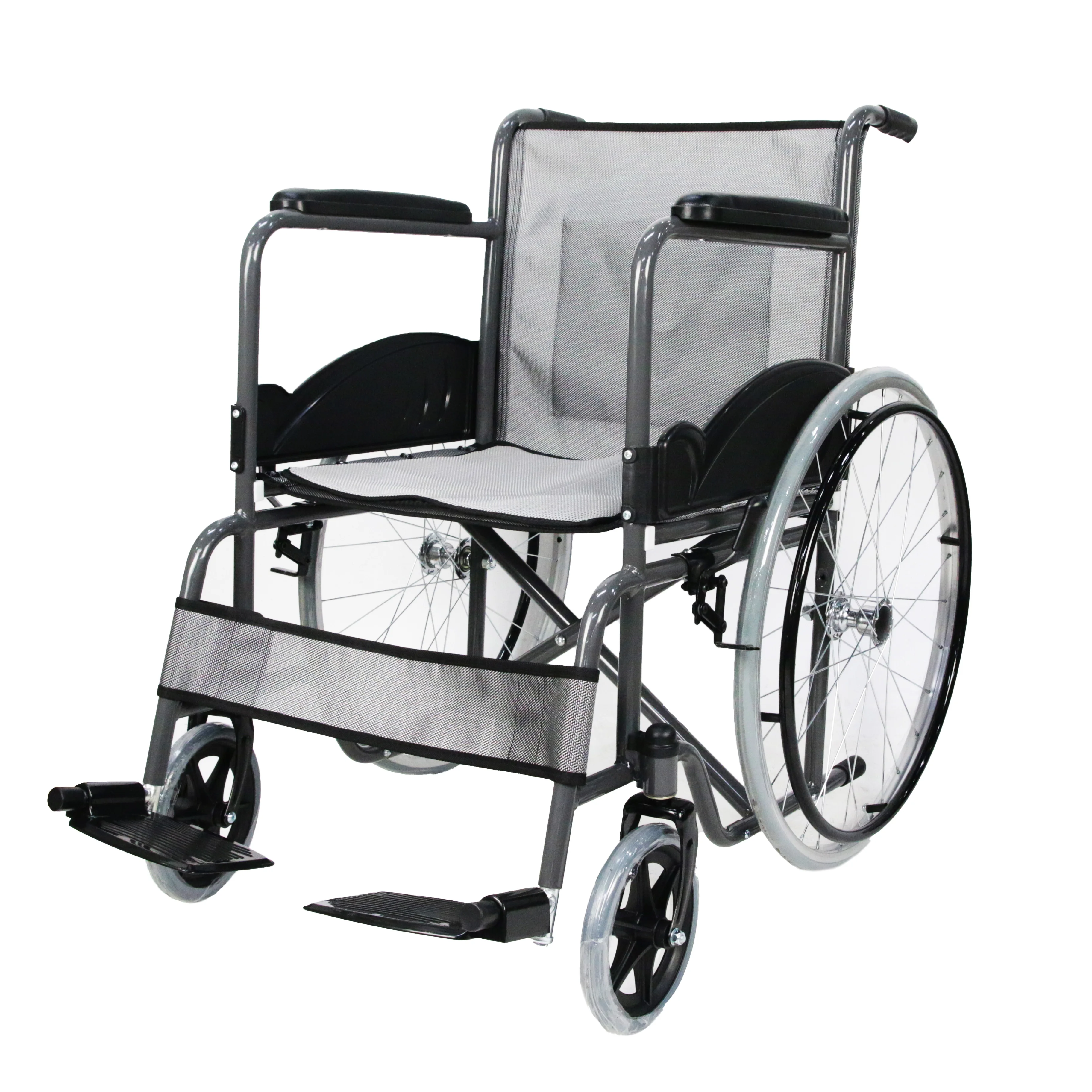 Modern Craft Manual Foldable Portable Wheelchair Breathable Fabric Steel Manual Wheelchair