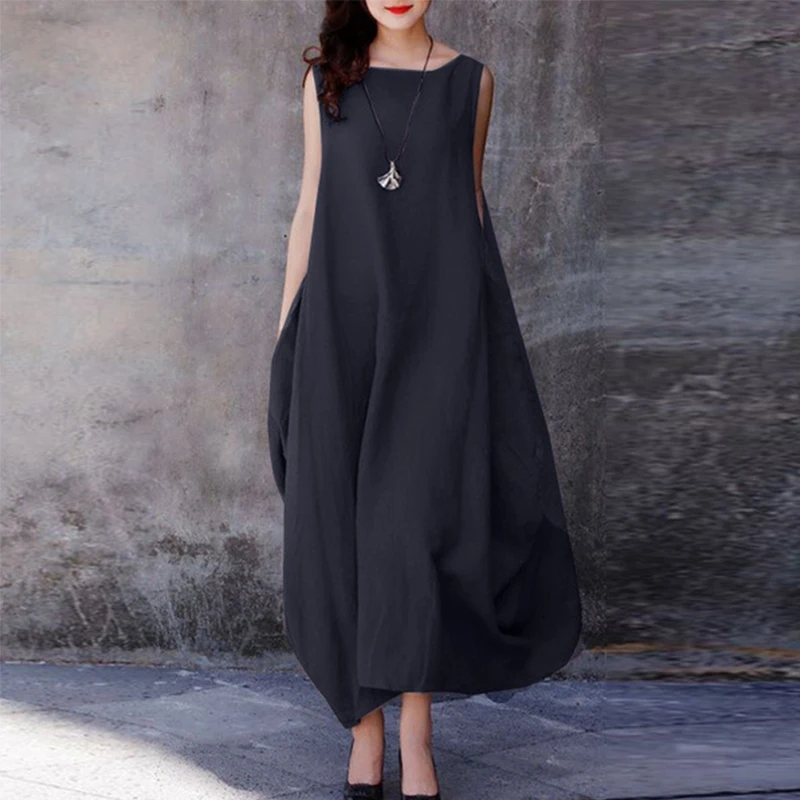 New Arrivals Design Linen Nightgown Night Dress For Fat Ladies Nightdress Flax Summer Linen Dress