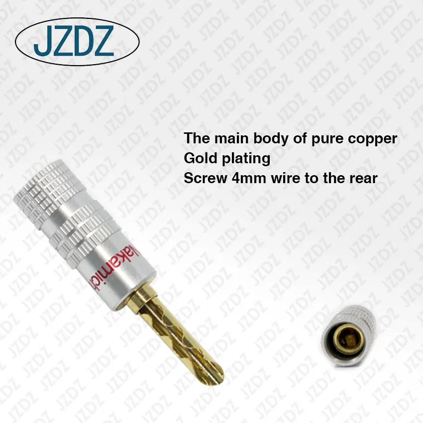 
JZDZ J.10054 High quality copper plated 4mm banana plug without welding Stereo 4mm banana plug 