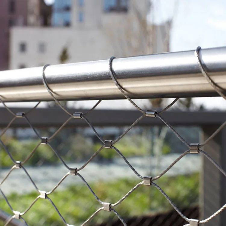 Green wall ss rope mesh green facade stainless steel cable net anti falling dropring mesh inox wire rope mesh