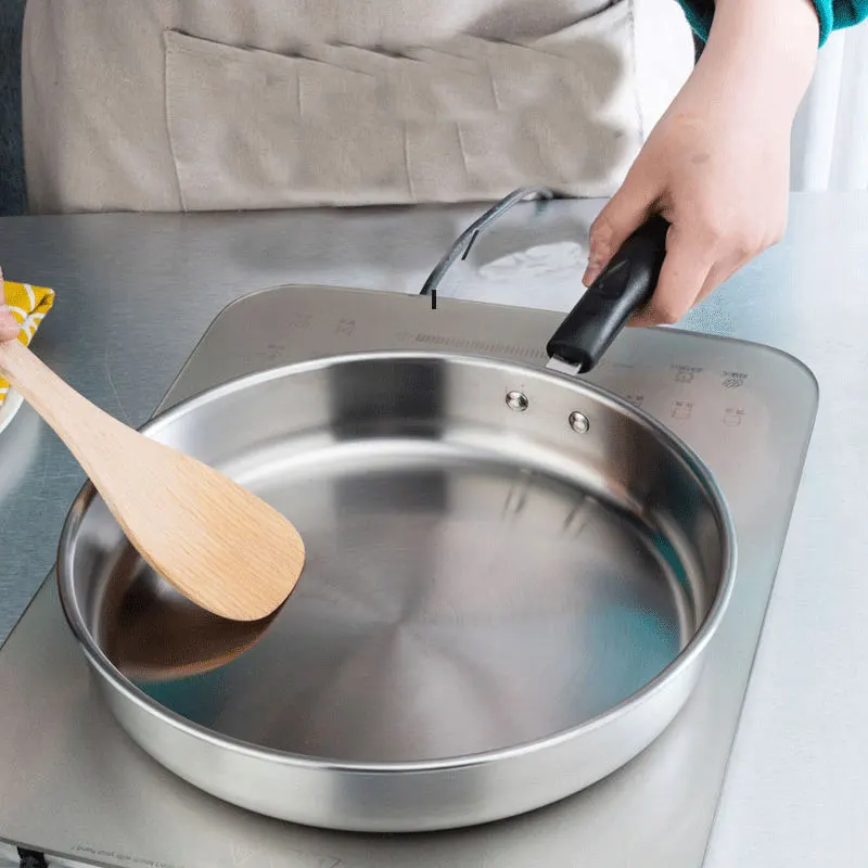 Best-Selling High Quality Cooking Omelette Steak Protein Induction pots and pans Stainless Steel Frying Pan