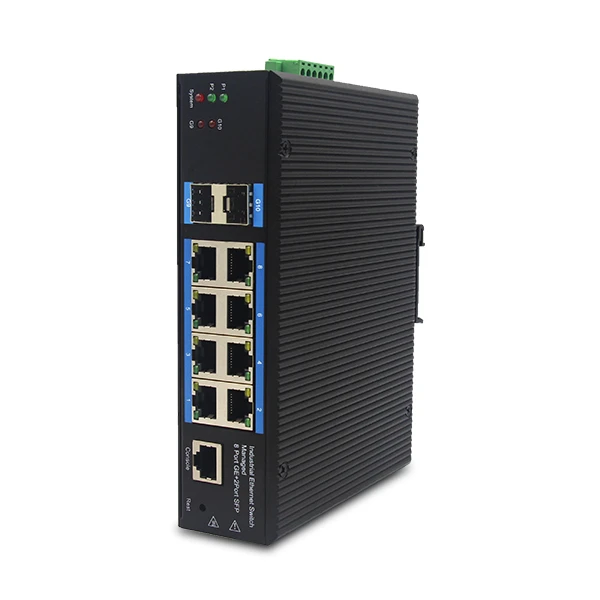 
10/100/1000 Мбит/с 2 порта волокна + 8 RJ-45 порт SFP переключатель волоконно-оптический аудио-видео конвертер 1000 м 8 портов медиа-конвертер 