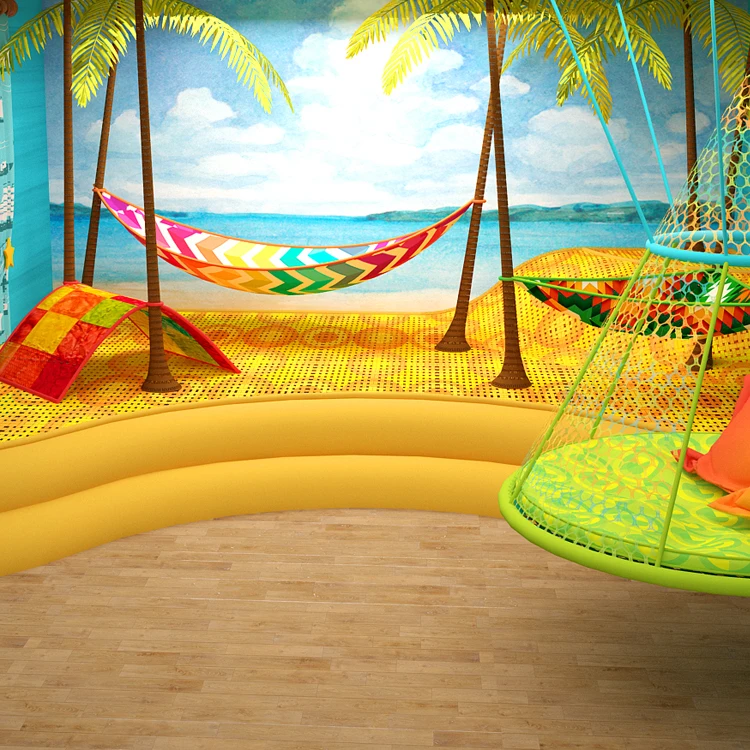 
kids Yoyo Island Swing Nets Tribe Colorful Climbing Rope Netting Cheerful Soft Play for baby swing 