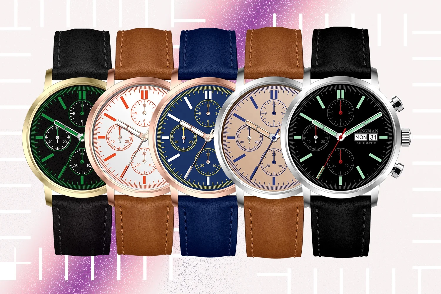 New 2022  China 3LZF2 Automatic Mechanical  Movement  Chrono Watch C9 super Luminous Steel 40mm Black Small eyes Watch