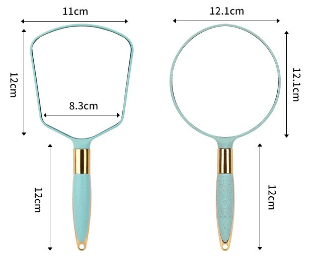 Custom European Style Vanity Hand-held Cosmetic Mirror Vintage Hand Mirror With Handle For Salon Barber Hairdressing Makeup