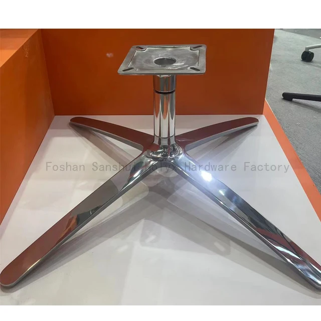 Foshan Furniture Adjustable Height Polished Metal Fitting Aluminum Alloy Swivel Office Chair Mechanisms Parts
