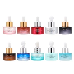 15ml  short round dropper  oil essential Packaging Cosmetic Empty Round Glass Bottle Set For Lotion Serum Cream