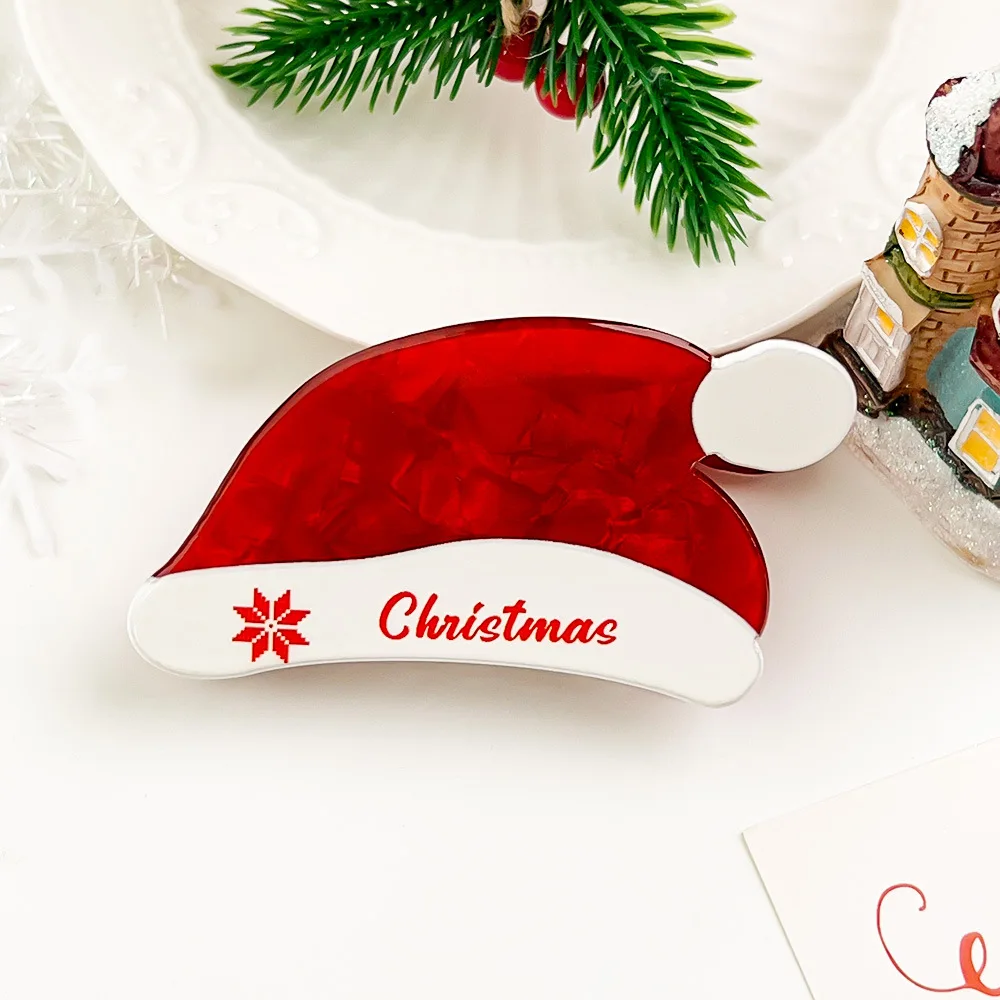 Children Christmas Santa Claus Hair Claw Clip Girl Cartoon Elk Snowflake Fancy Hairpins Festival Hair Accessories New Year Gifts