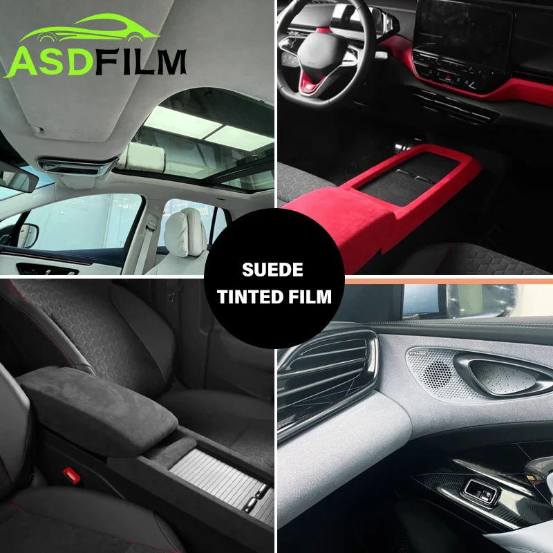 Aishide Hot Air Bubble Free Removable Velvet Suede Fabric Car Interior Decoration Color Change Velvet  Car Wrap Vinyl Film