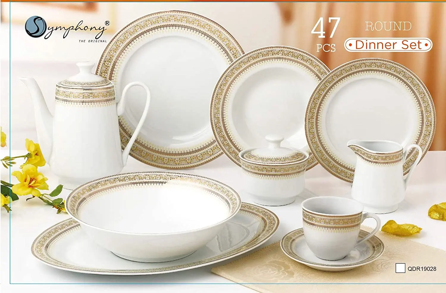 Wholesale price cheap ceramic porcelain tableware set 47 pieces dinnerware sets