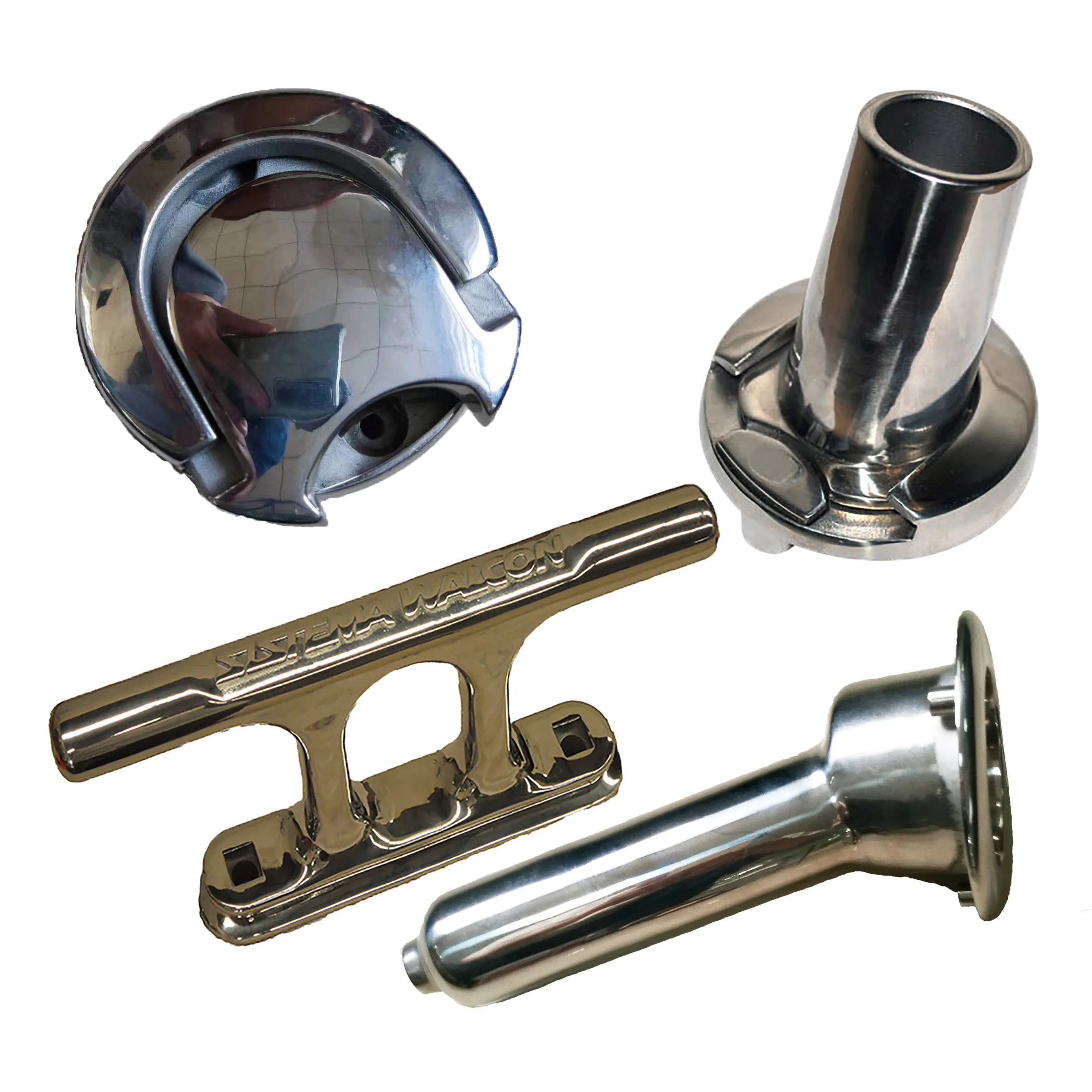 316L stainless steel marine hardware boat yacht  investment casting and mirror polished cleats and sun shade base