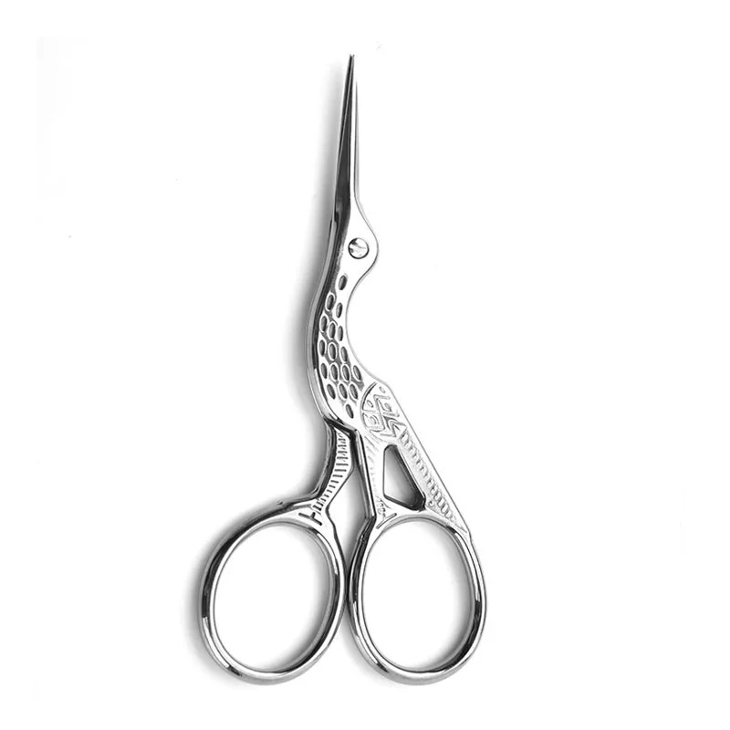 Private Label Custom Logo Sharp stainless steel stork scissors small embroidery scissors Curved Eyelash Scissors