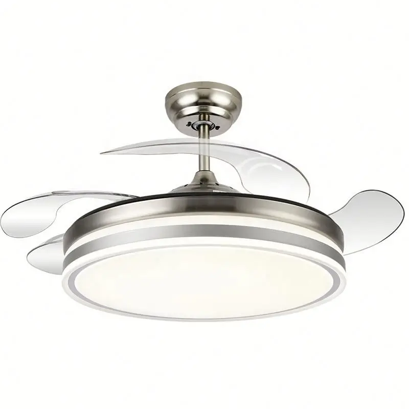 Modern retractable LED ceiling fan light with remote control size  42 inch with light fans for home ceiling fan 110v 220v
