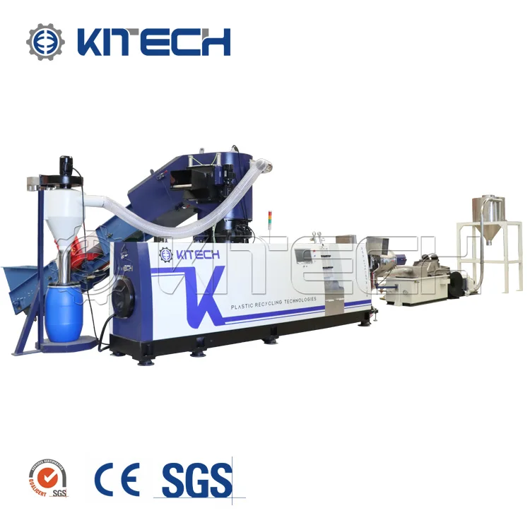 Powerful PP Bottle Flakes Plastic Granulator/Pelletizing Machine with Main Extruder