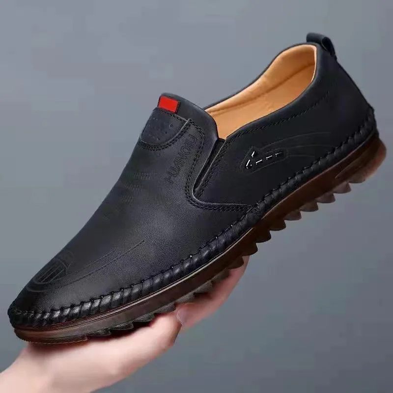Leather Shoes for Men 2024 Spring Summer New Fashion Texture Car Sewing Shoes Non slip Business Soft Sole Driving Shoes for Men