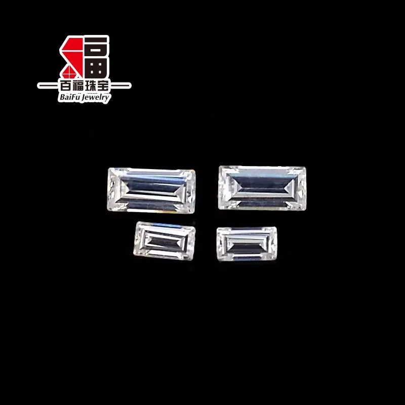 Baifu Jewelry wholesale price DEF VVS white step cut rectangle moissanite