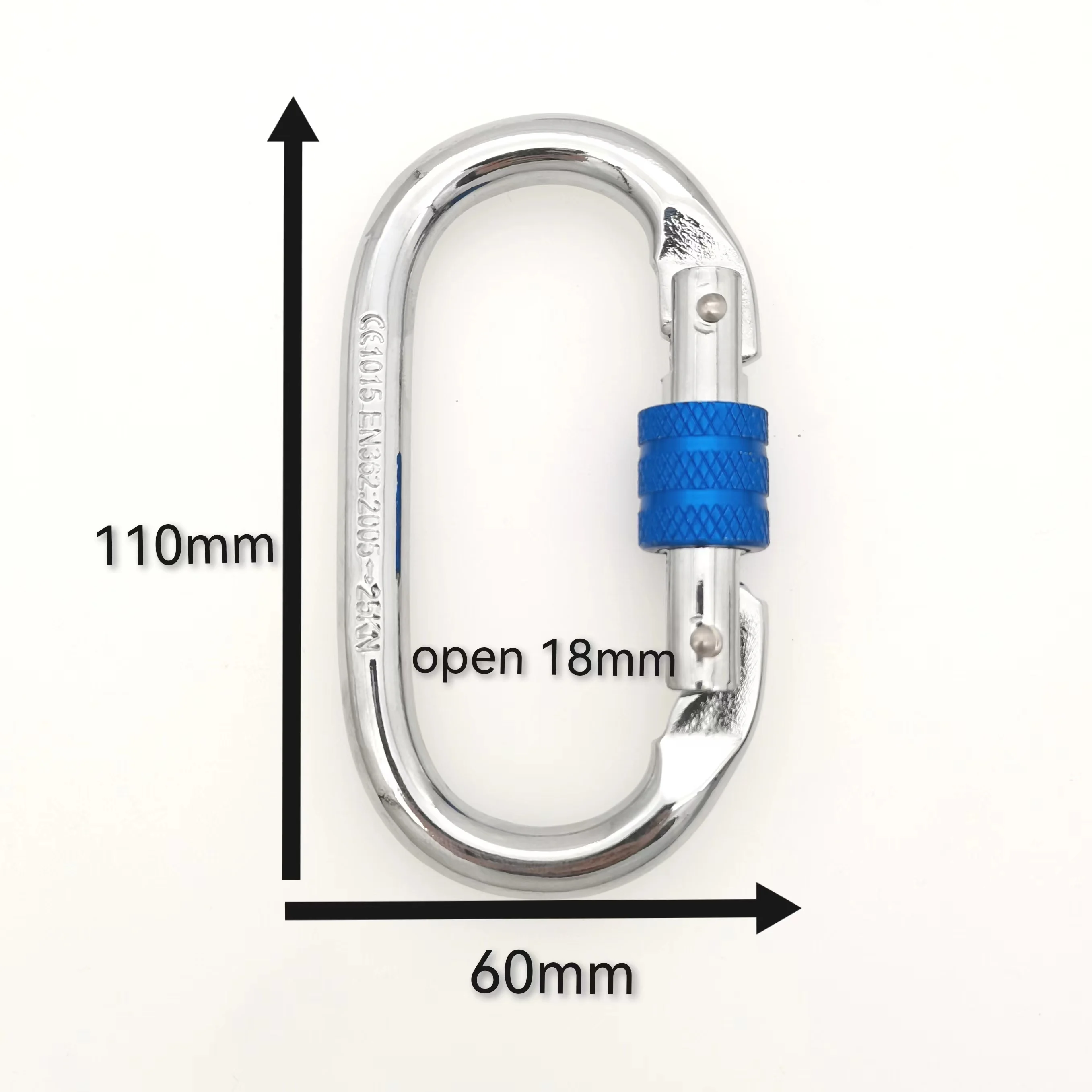 U-shaped oval hook custom Logo safety belt fittings rotary mountaineering buckle  25KN O Type Yoga Accessories for Aerial Dance