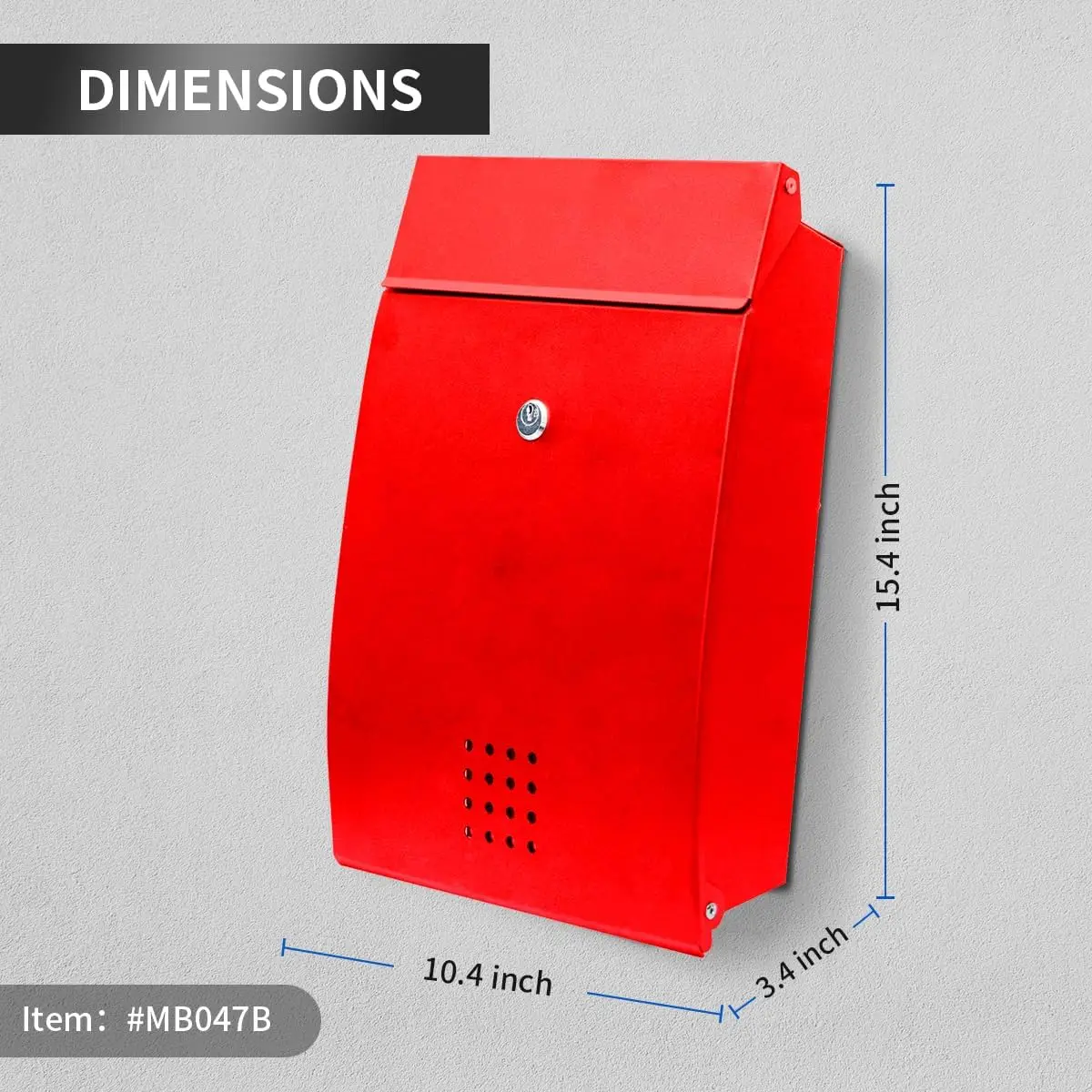 Custom Red Outdoor Metal Wall-Mounted Mailbox with Combination Lock Custom Steel Mailbox for Residential Use
