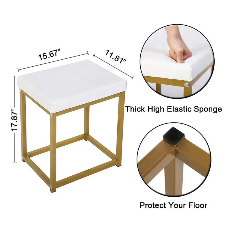 Dressing Table Makeup Speaker Vanity Table with Drawers LED Mirror and Stool Mirrored Dresser Mirrored Vanity Table