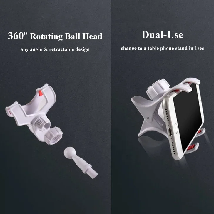 Elongated Table Phone Holder Gooseneck Holder Tripod Stand for Phone Monopod