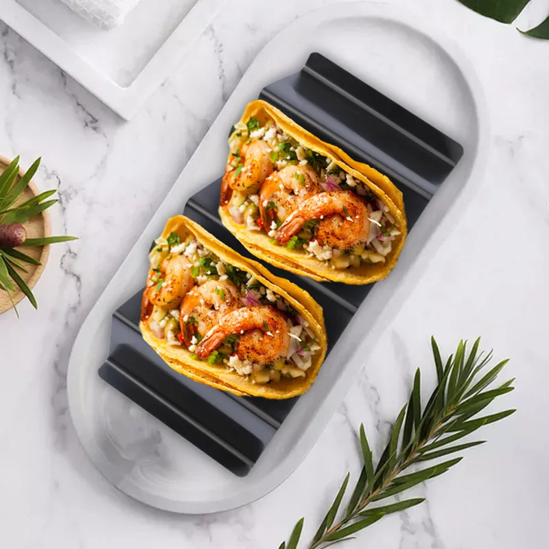 Factorywholesale silver gold black stainless steel burrito trays pancake pizza rack taco holder