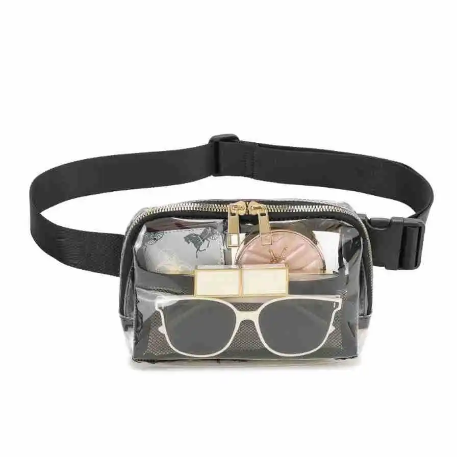 50 Colors Wholesale Clear Stadium All You Need Belt Bag Fanny Pack Stadium Clear Crossbody Waist Bag with Adjustable Straps
