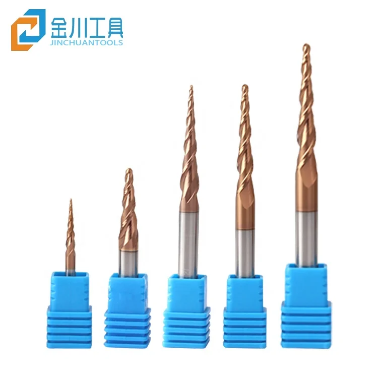 Tapered Ball Nose Carbide End Mill R0.5*D6*20*50L*2F HRC55 Engraving Milling Cutter Grinding Bit 3D Woodworking Tool Router Bits