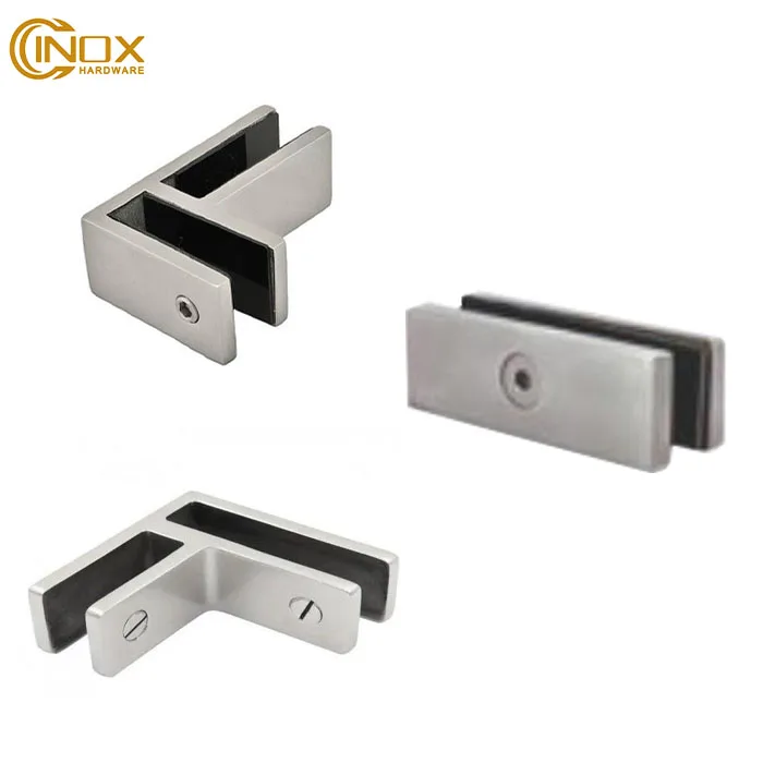 Stainless Steel 304 316 Railing Glass Holder Balustrade Fittings Glass Clamp Balcony Handrail Glass Clip Railing Tube
