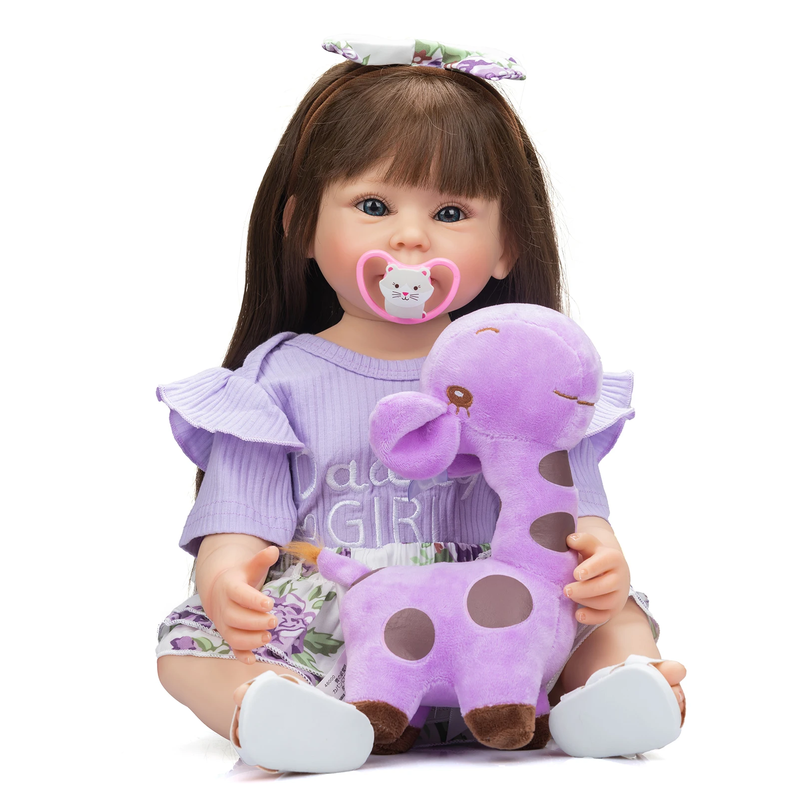 55 CM Full Body Soft Silicone Real Touch Reborn Baby Bonnie Toddler Girl Doll Ideal Gifts For Children Collectible Doll