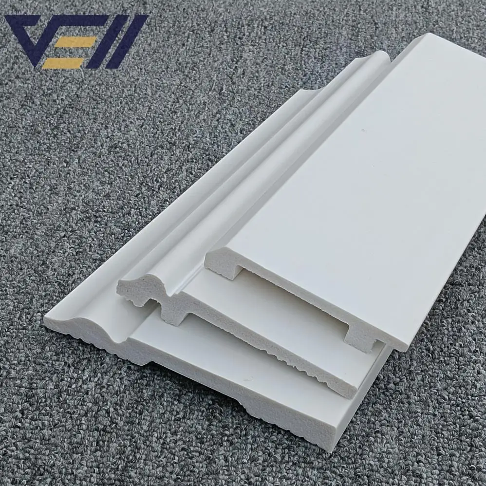 Moisture-proof Waterproof White Primed Pvc/ps Skirting Board Color Baseboard