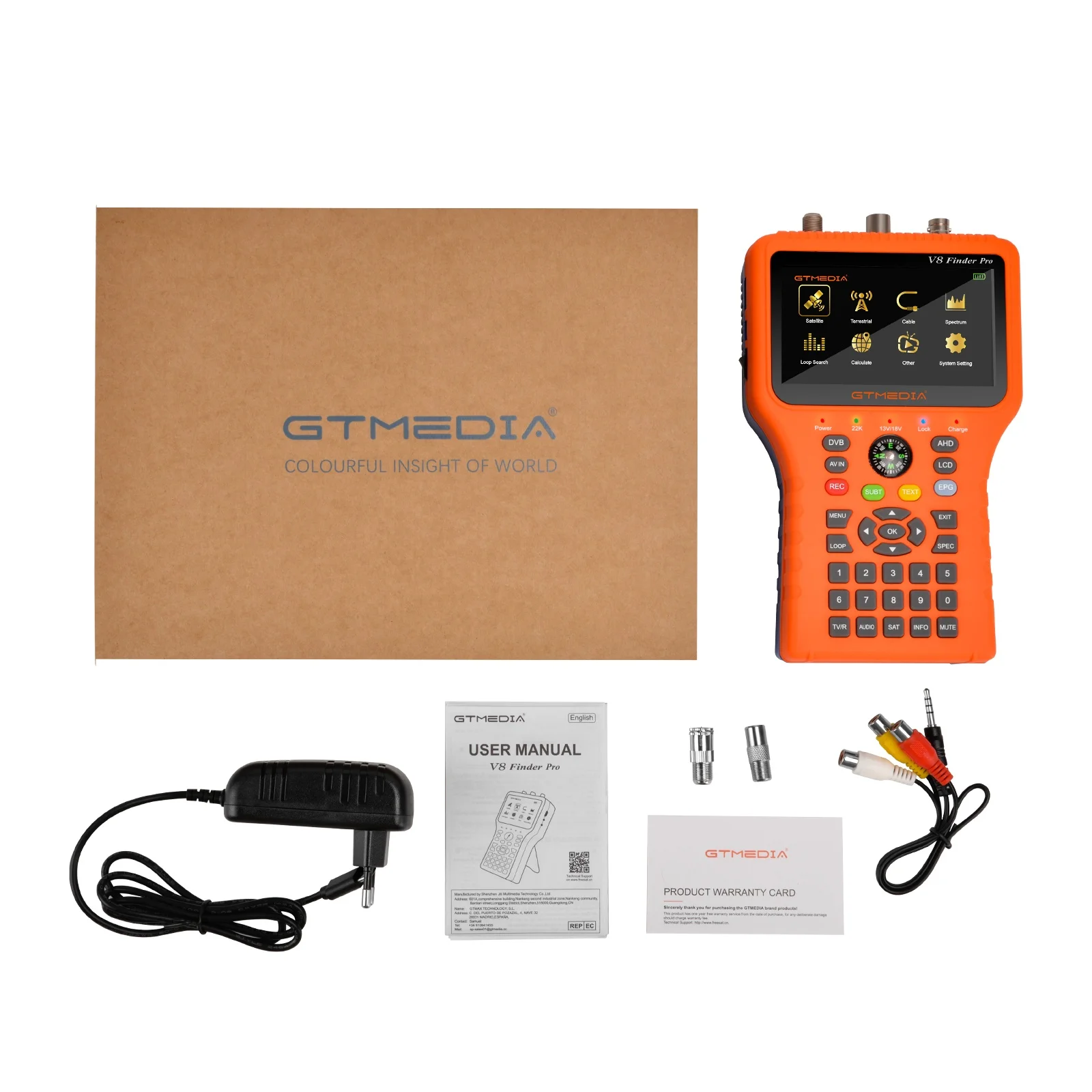 V8 finder pro H.265 комбо спутниковый Finder метр DVB-S2X/S2/S/T2/T/C и MPEG-2/4 H.264/H.265 (10 бит)