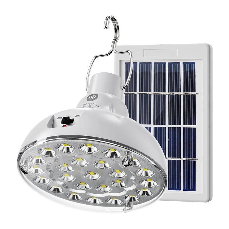 Rechargeable LED Emergency Bulb Emergency Light Built-in Battery Solar Panel Charging