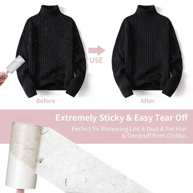 China Manufacturer 3 Refills 1 Handle reusable Long Lint Roller Lint Remover Clothes