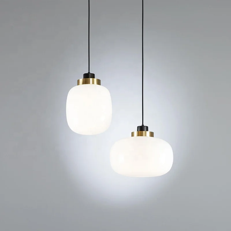 Modern Pendant Lights Smoky Gray White Glass Lampshade Loft Pendant Lamp for Dinning Room Home Decoration Glass Pendent Lighting