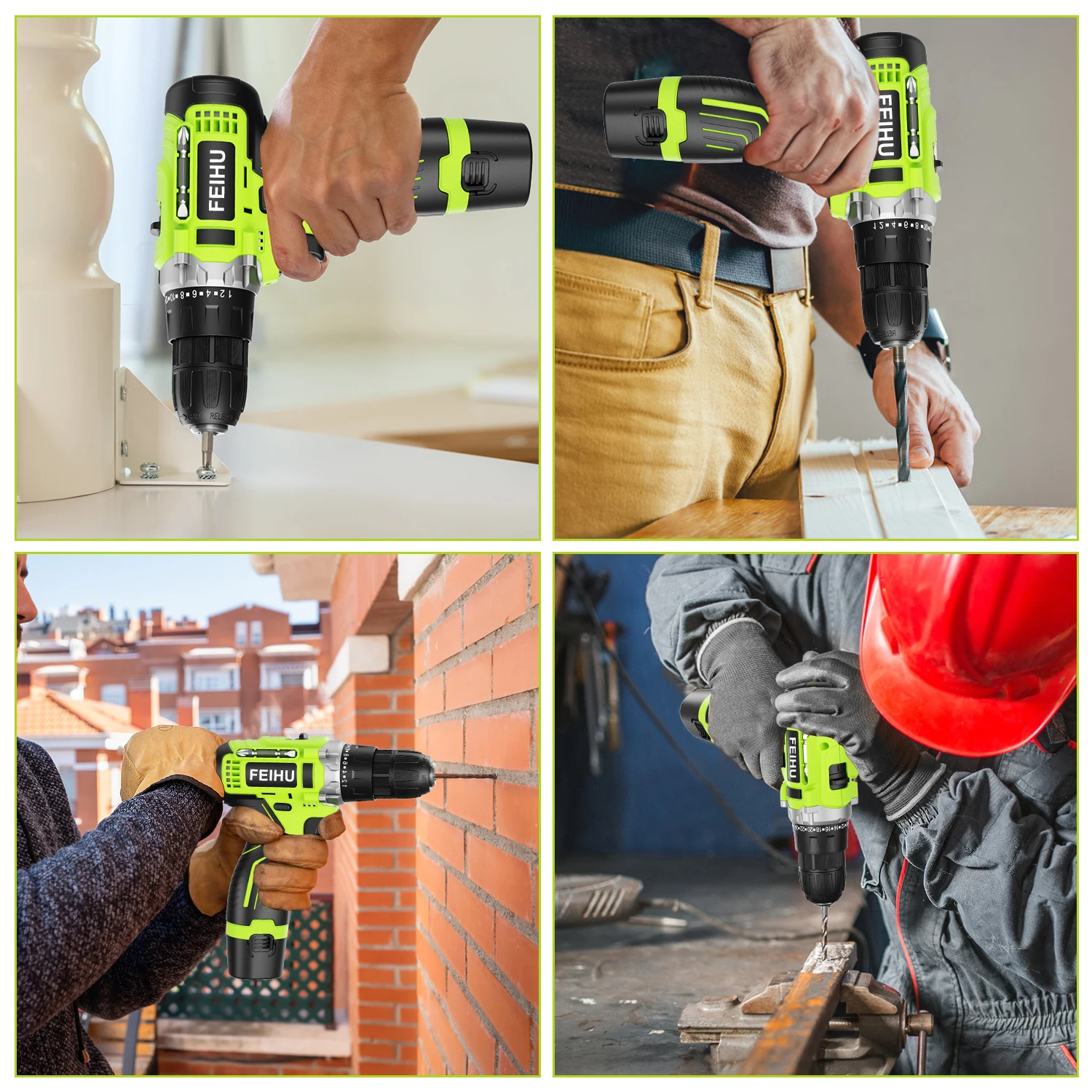 28pcs Electric Cordless Power Drill Set 12V Lithium-ion Battery Charger Brushed Motor Screwdriver Tools Box