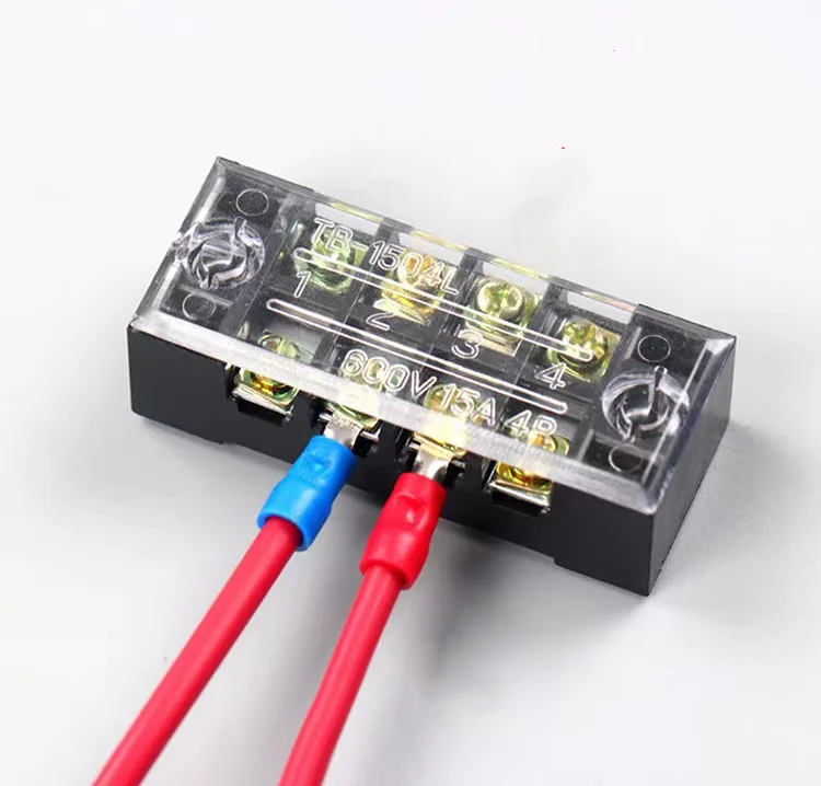 Клеммные блоки TB-1503 15A 600V латунный проводник двухрядный фиксированный забор винт клеммный блок разъем