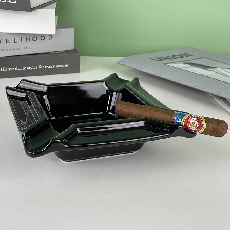 Ceramic Ashtray Wholesale High Quality Custom Smoking ashtray Square shape with logo for hotel for office
