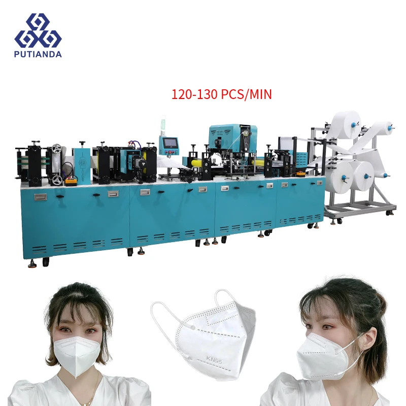 PUTIANDA FPP2 FPP3 KN95 N95 130pcs/min Mask Making Machine Automatic N 95 Mask Production Line KN95 Mask Machine 2021 20000 1850
