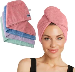 Hot selling custom logo microfiber hair super absorbent ladies quick dry hair towel