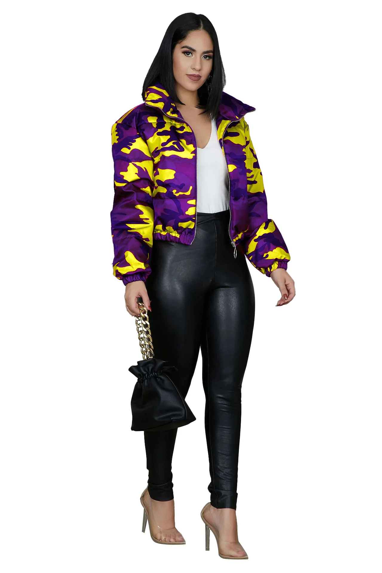 
Hot sale autumn sport life coat for ladies puffer women cotton coat camouflage winter puffer jacket women 