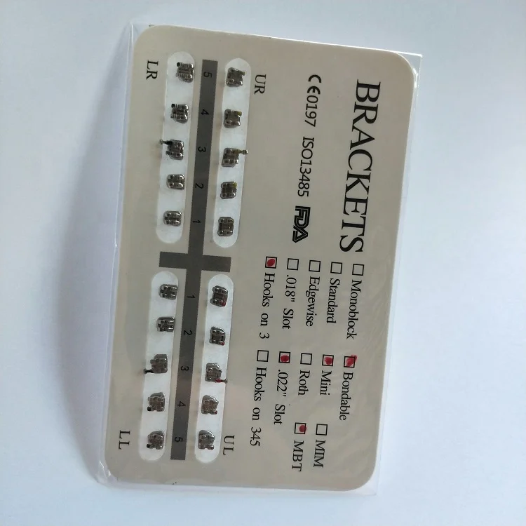 Dental Consumables Orthodontic BRACKETS Bondable Mini MBT Hooks on 3