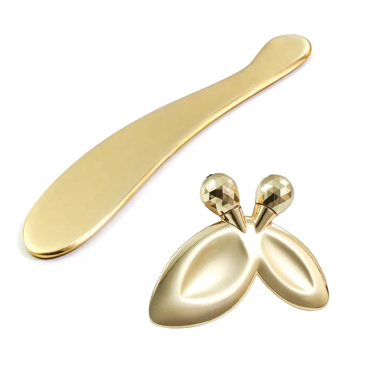 Facial Massage Tool SPA Acupressure Therapy Trigger Point Treatment Scraping facial roller Copper S Shape Gua Sha