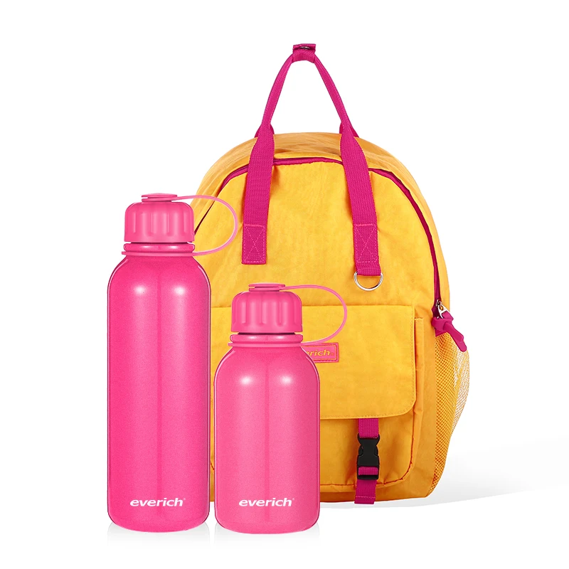 School Bottle Set Kids Water Bottle With Image Children Stainless Steel Drinking Bottles Thermo Insulation Flask With Nicknack