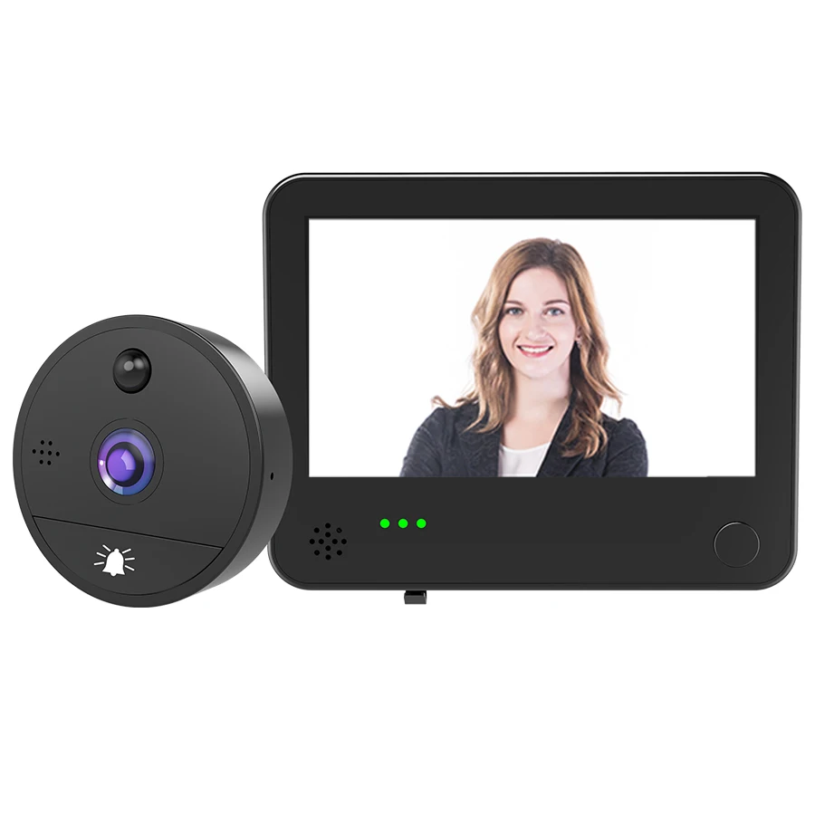 KERUI HD Night Vision Surveillance Anti-theft Camera Mobile Phone Two-way Intercom Cat Eye Wireless WiFi Doorbell