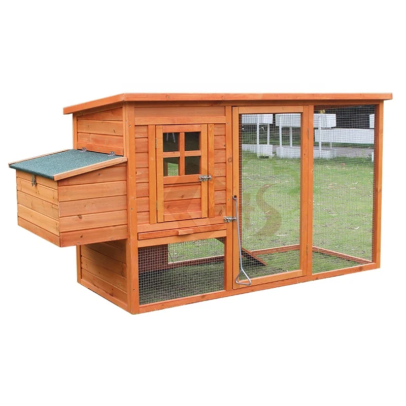 Wooden Cedar Cheap Asphalt Roof Chicken Coop With Nesting Box