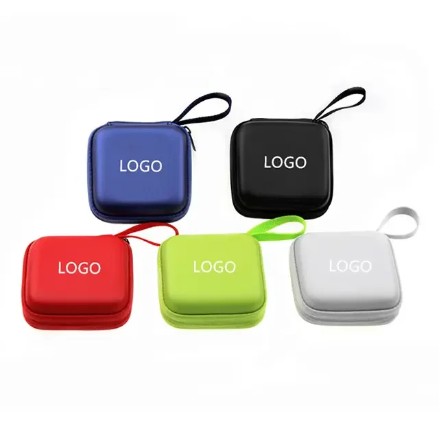 Custom Logo Waterproof Portable Small Headphone Earbud Carrying Storage Pouch Eva Mini Earphone Protective Charging Case